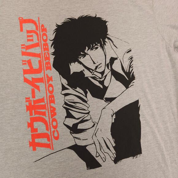 Cowboy Bebop Anime Graphic Crew Neck Short Sleeve T-Shirt Mens Size XL Gray - Picture 4 of 9